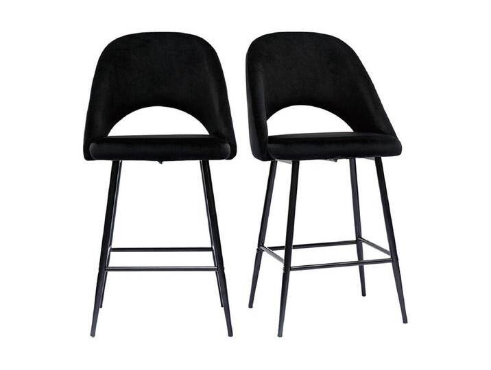 Barhocker aus schwarzem Samt und Metall H65 cm (2er-Set) COSETTE von Kauf-Unique Marketplace