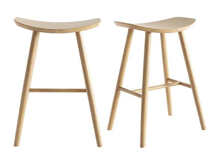 Barhocker helles Holz H65 cm (2er-Set) DEMORY von Kauf-Unique Marketplace