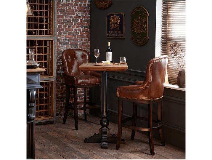 Barsessel aus Holz und semi-anilin Leder - H121 cm Barsessel aus Holz und semi-anilin Leder - H121 cm von Kauf-Unique Marketplace