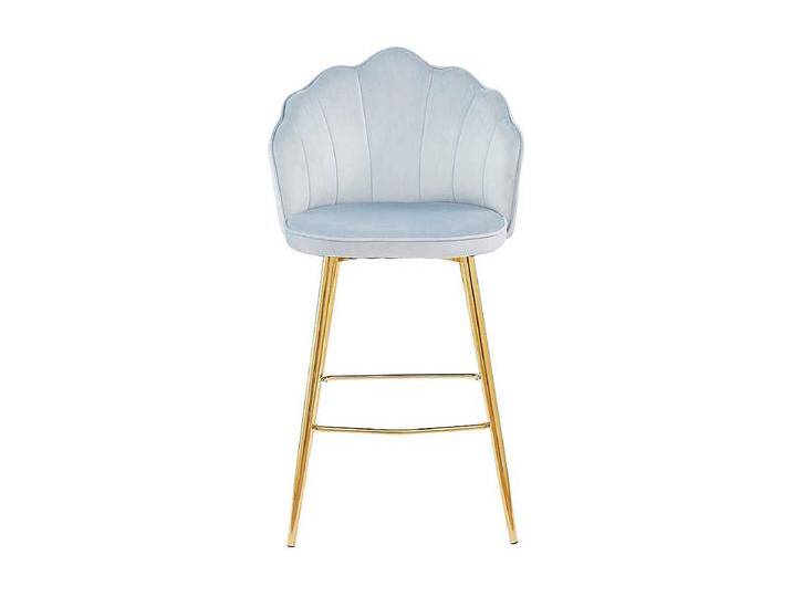 Barstühle Muschelform in Hellgrau Vierfußgestell aus Metall (2er Set) von Kauf-Unique Marketplace