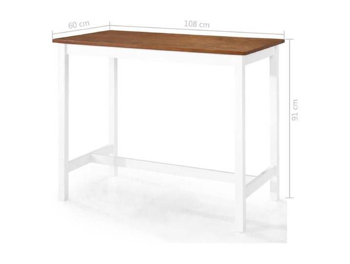 Bartisch mit Stühlen 3-tlg. Massivholz Braun und Weiß von Kauf-Unique Marketplace