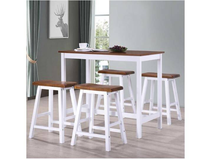 Bartisch- und Hocker-Set 5-tlg. Massivholz von Kauf-Unique Marketplace