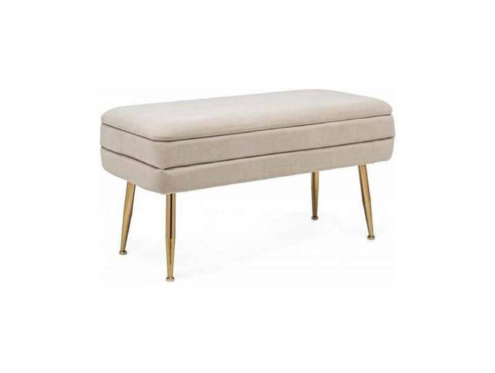 Beige Aufbewahrungsbank 80x38x42 cm - PAVLINA von Kauf-Unique Marketplace