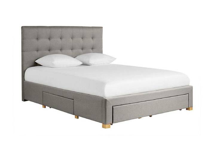 Bett mit Schubladen 160x200 cm in hellgrauem Stoff RENO von Kauf-Unique Marketplace