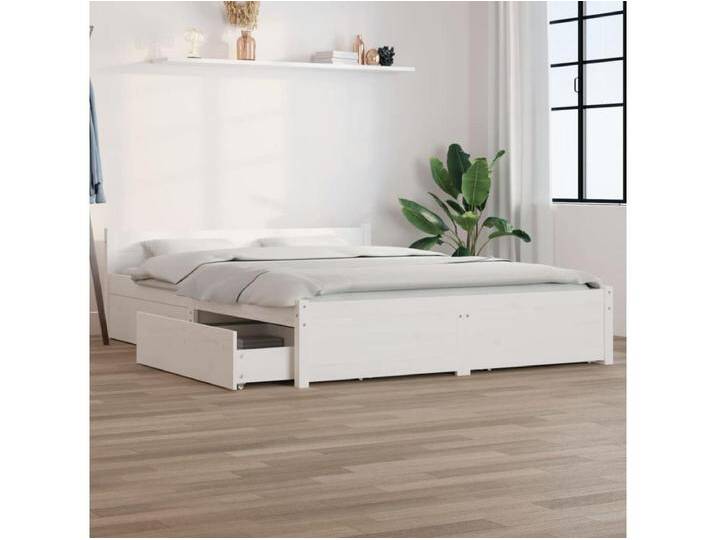 Bett mit Schubladen Weiß 150x200 cm Bett mit Schubladen Weiß 150x200 cm von Kauf-Unique Marketplace