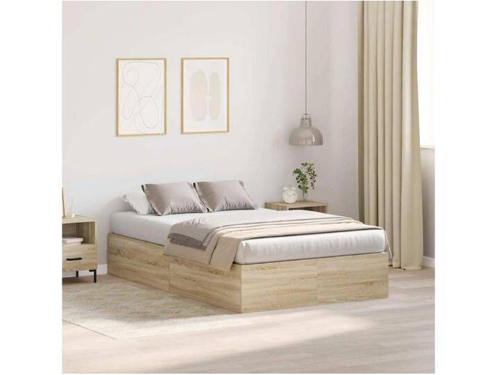 Bettgestell Sonoma-Eiche 120 x 200 cm Holzwerkstoff von Kauf-Unique Marketplace