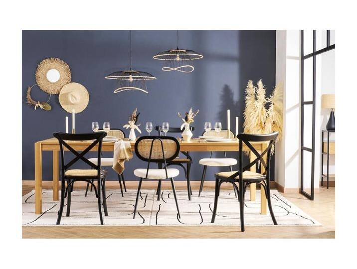 Bistro-Stühle aus schwarzem Holz und Rattangeflecht (2er-Set) MARCEL von Kauf-Unique Marketplace