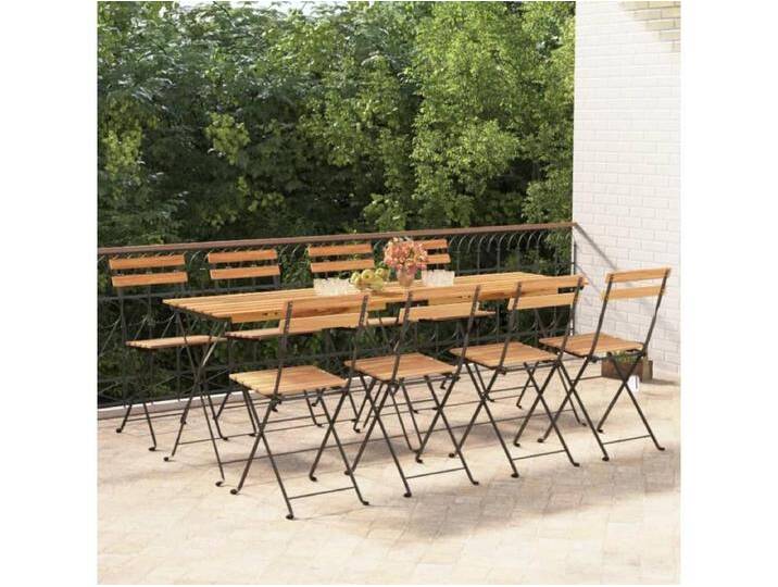 Bistrostühle 8 Stk. Klappbar Massivholz Teak und Stahl von Kauf-Unique Marketplace