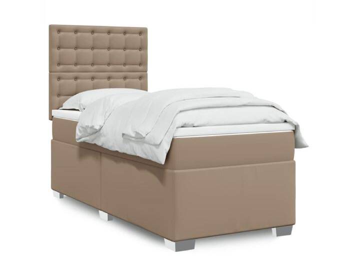 Boxspringbett Matratze Cappuccino-Braun 100x200cm Kunstleder von Kauf-Unique Marketplace