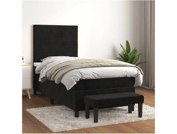 Boxspringbett mit Matratze,Bett für Schlafzimmer Schwarz 80x200 cm Samt -CFW80597 von Kauf-Unique Marketplace