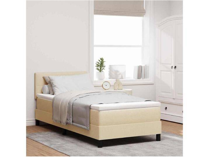 Boxspringbett mit Matratze Creme 100 x 200 cm Stoff von Kauf-Unique Marketplace