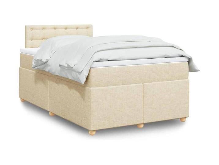 Boxspringbett mit Matratze Creme 120x200 cm Stoff von Kauf-Unique Marketplace