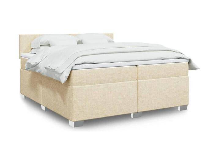 Boxspringbett mit Matratze Creme 200x200 cm Stoff von Kauf-Unique Marketplace