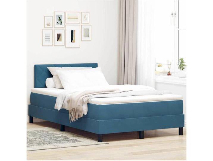 Boxspringbett mit Matratze Dunkelblau 120 x 200 cm Samt von Kauf-Unique Marketplace