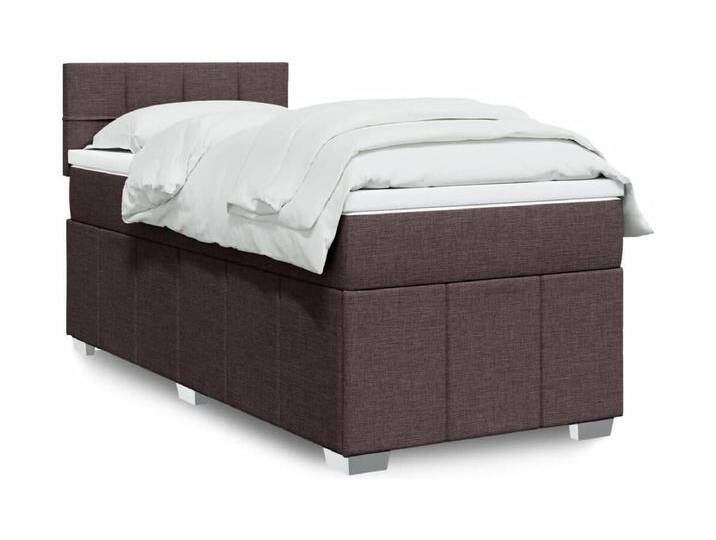 Boxspringbett mit Matratze Dunkelbraun 100x200 cm Stoff von Kauf-Unique Marketplace