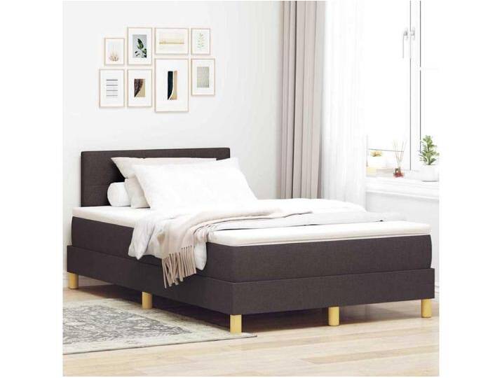 Boxspringbett mit Matratze Dunkelbraun 120 x 200 cm Stoff von Kauf-Unique Marketplace