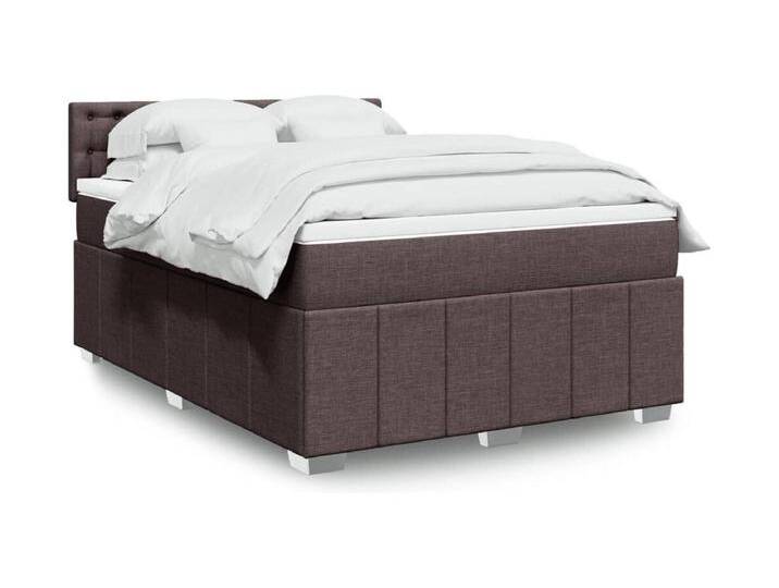 Boxspringbett mit Matratze Dunkelbraun 160x200 cm Stoff von Kauf-Unique Marketplace