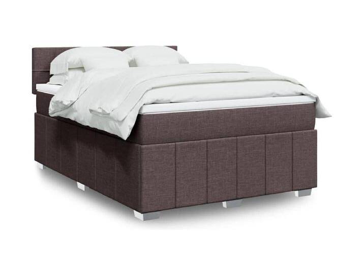Boxspringbett mit Matratze Dunkelbraun 160x200 cm Stoff von Kauf-Unique Marketplace