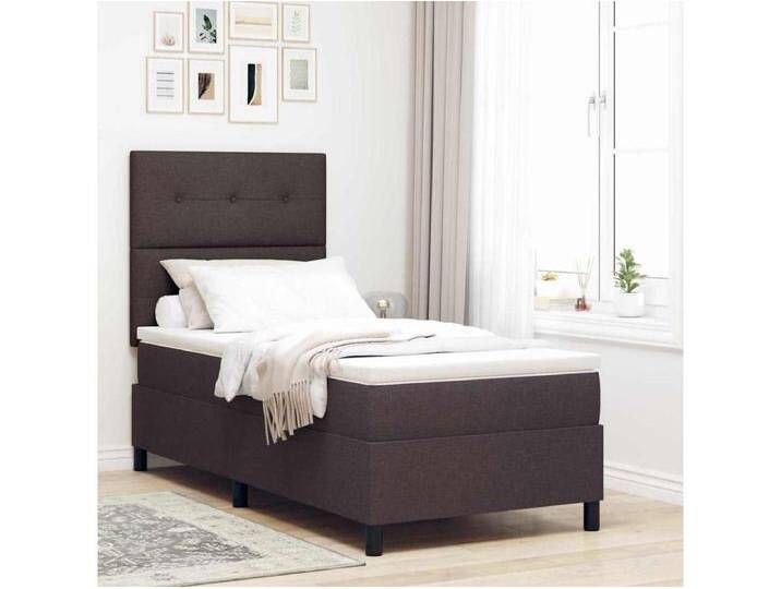 Boxspringbett mit Matratze Dunkelbraun 90 x 200 cm Stoff von Kauf-Unique Marketplace