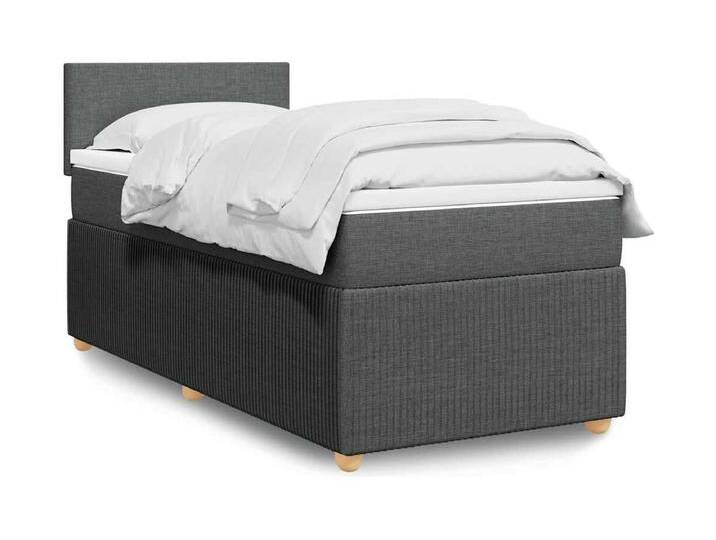 Boxspringbett mit Matratze Dunkelgrau 100x200 cm Stoff von Kauf-Unique Marketplace