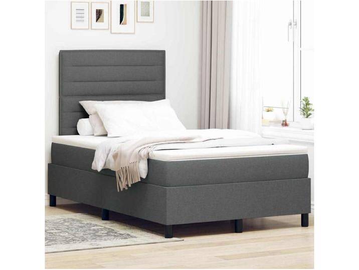Boxspringbett mit Matratze Dunkelgrau 120 x 200 cm Stoff von Kauf-Unique Marketplace