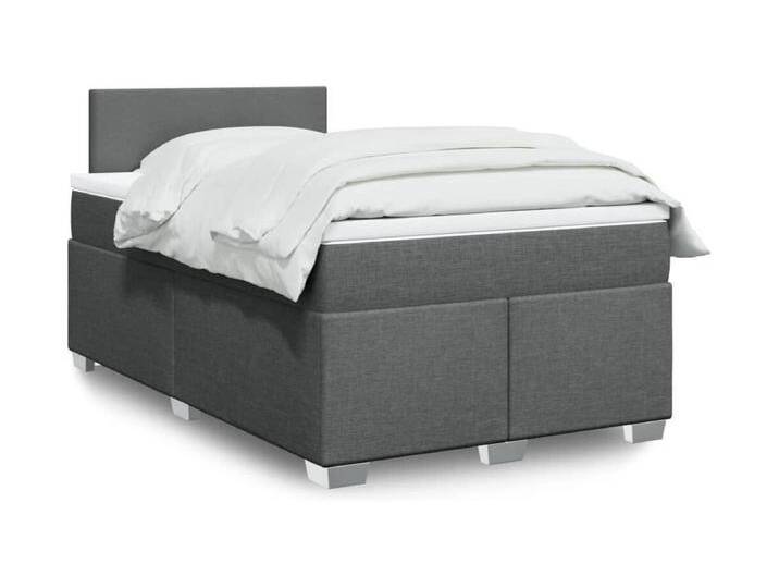 Boxspringbett mit Matratze Dunkelgrau 120x190 cm Stoff von Kauf-Unique Marketplace