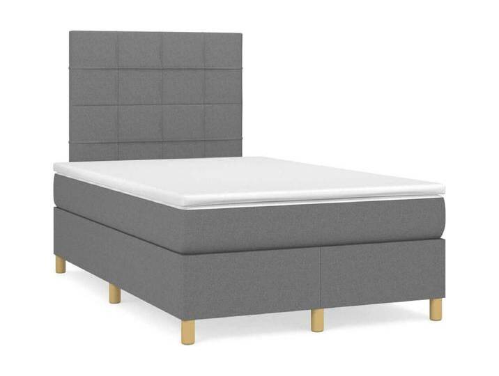 Boxspringbett mit Matratze Dunkelgrau 120x190 cm Stoff von Kauf-Unique Marketplace