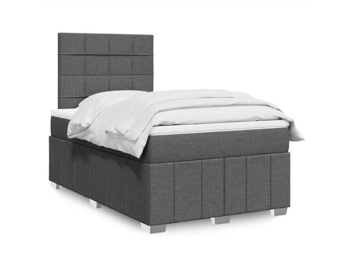 Boxspringbett mit Matratze Dunkelgrau 120x190 cm Stoff von Kauf-Unique Marketplace