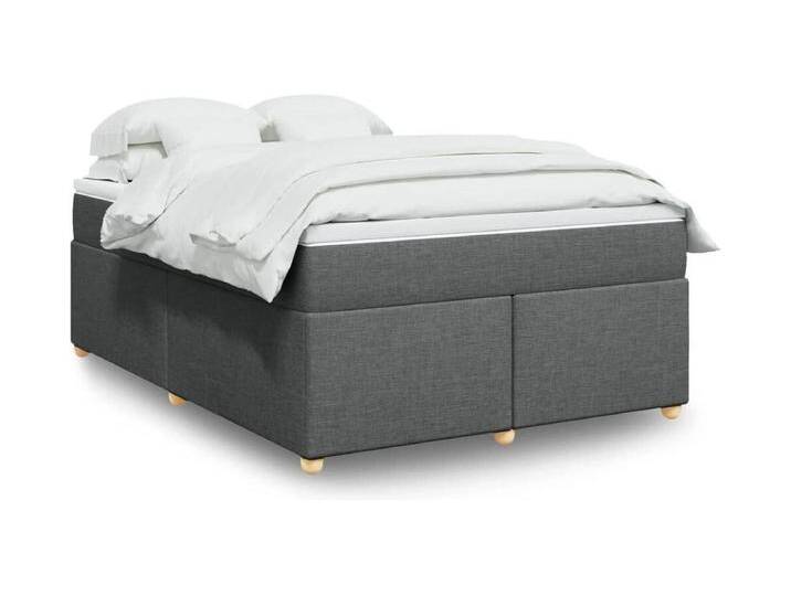 Boxspringbett mit Matratze Dunkelgrau 140x200 cm Stoff von Kauf-Unique Marketplace