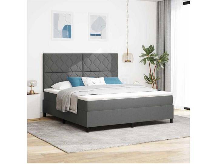 Boxspringbett mit Matratze Dunkelgrau 180 x 200 cm Stoff Boxspringbett mit Matratze Dunkelgrau 180 x 200 cm Stoff von Kauf-Unique Marketplace