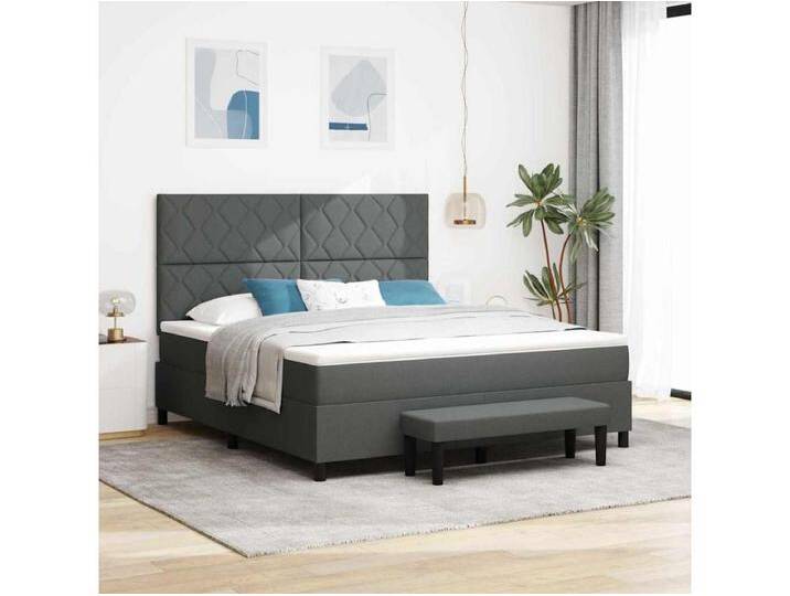 Boxspringbett mit Matratze Dunkelgrau 180 x 200 cm Stoff Boxspringbett mit Matratze Dunkelgrau 180 x 200 cm Stoff von Kauf-Unique Marketplace