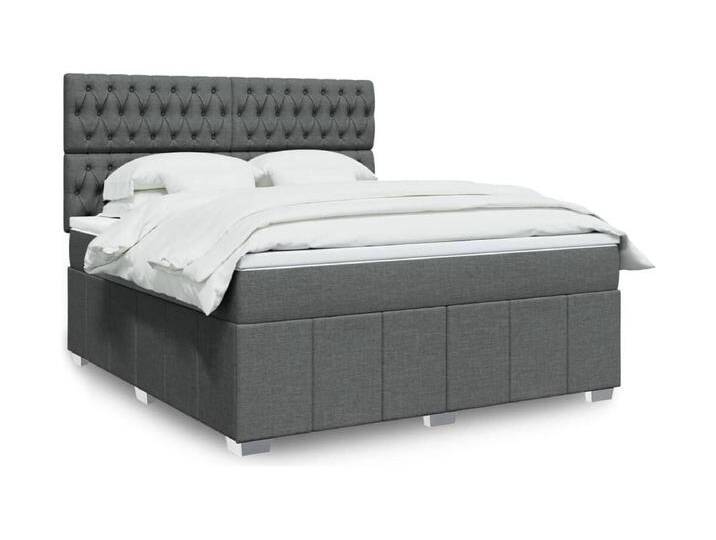Boxspringbett mit Matratze Dunkelgrau 180x200 cm Stoff von Kauf-Unique Marketplace
