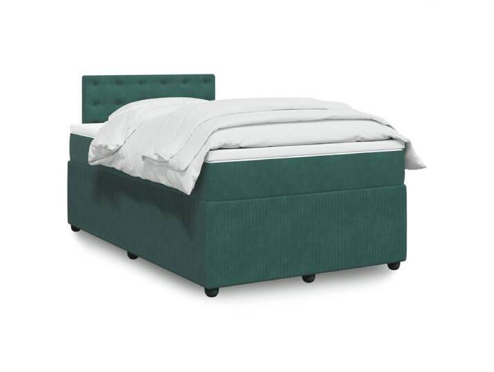 Boxspringbett mit Matratze Dunkelgrün 120x190 cm Samt von Kauf-Unique Marketplace