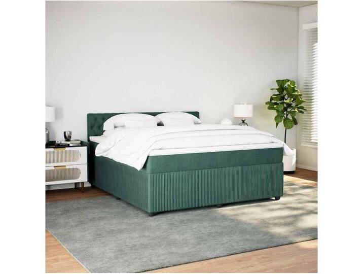 Boxspringbett mit Matratze Dunkelgrün 180x200 cm Samt von Kauf-Unique Marketplace