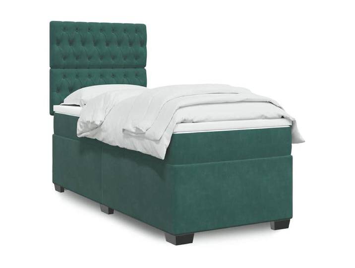 Boxspringbett mit Matratze Dunkelgrün 80x200 cm Samt von Kauf-Unique Marketplace