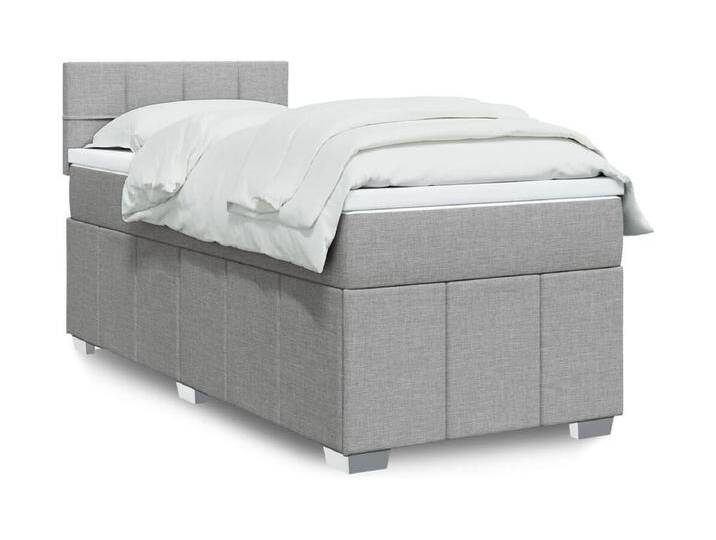 Boxspringbett mit Matratze Hellgrau 80x200 cm Stoff von Kauf-Unique Marketplace