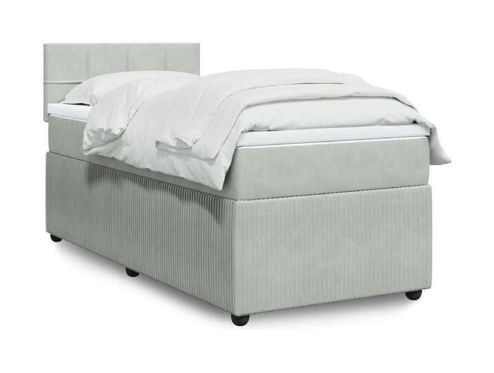 Boxspringbett mit Matratze Hellgrau 90x200 cm Samt von Kauf-Unique Marketplace