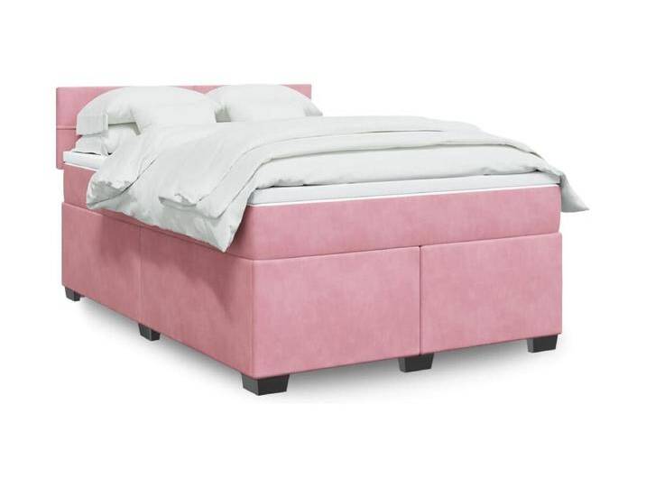 Boxspringbett mit Matratze Rosa 140x190 cm Samt von Kauf-Unique Marketplace