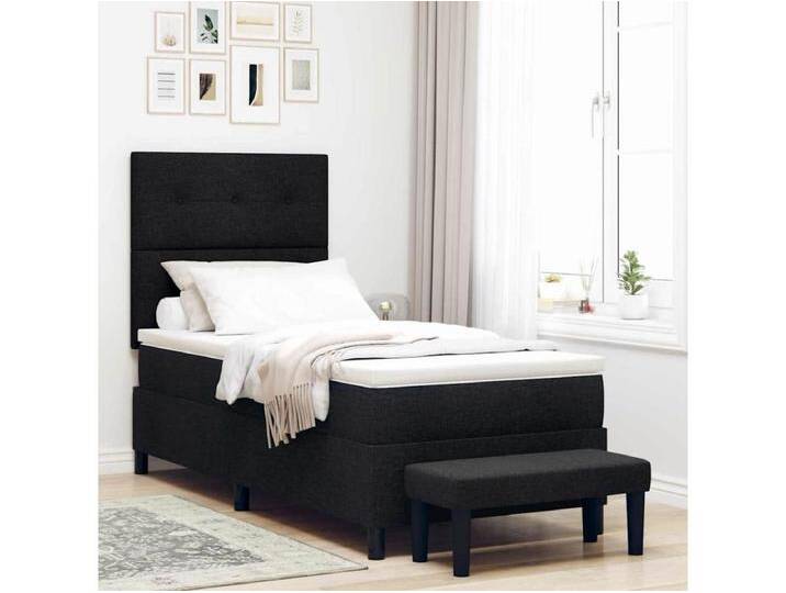 Boxspringbett mit Matratze Schwarz 100 x 200 cm Stoff von Kauf-Unique Marketplace