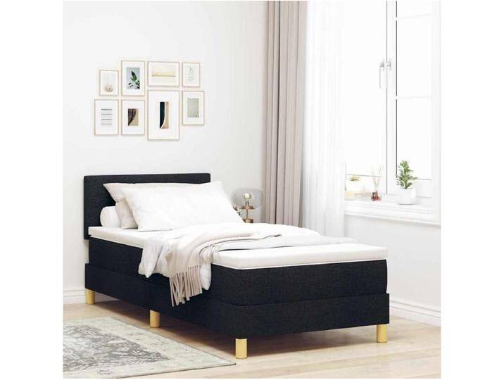 Boxspringbett mit Matratze Schwarz 100 x 200 cm Stoff von Kauf-Unique Marketplace