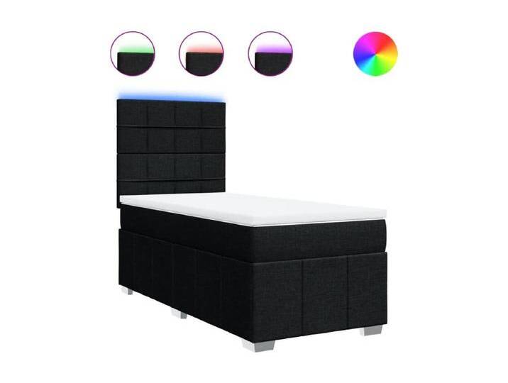 Boxspringbett mit Matratze Schwarz 100x200 cm Stoff von Kauf-Unique Marketplace