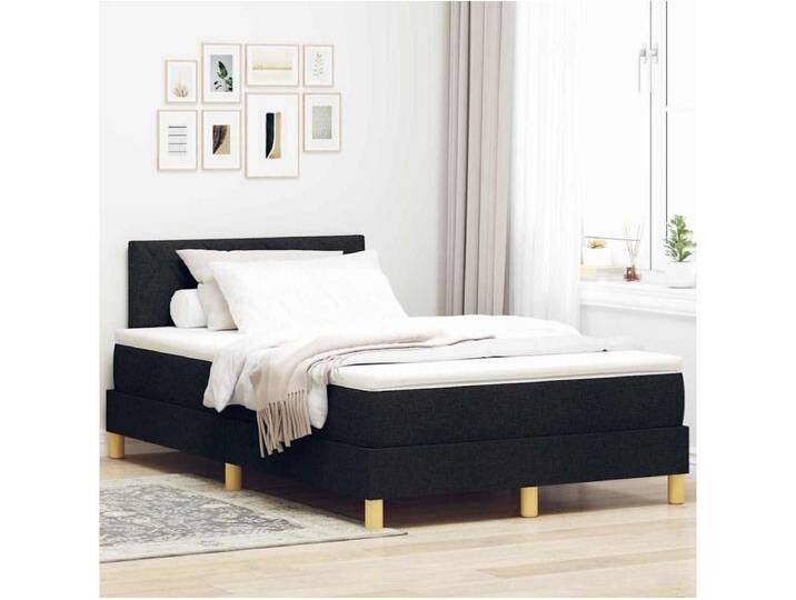 Boxspringbett mit Matratze Schwarz 120 x 200 cm Stoff von Kauf-Unique Marketplace