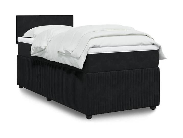 Boxspringbett mit Matratze Schwarz 80x200 cm Samt von Kauf-Unique Marketplace