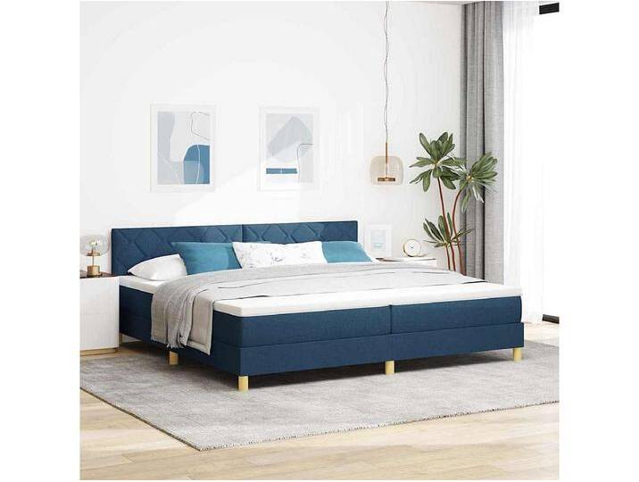 Boxspringbett mit Matratze mit Matratze Blau 200 x 200 cm Stoff von Kauf-Unique Marketplace