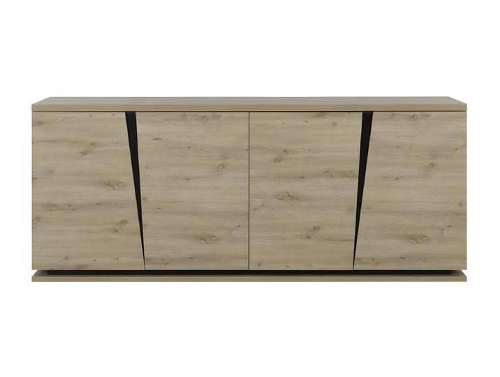 Buffet 4 Türen Eiche und Schwarz Dekor L221 cm - Crack von Kauf-Unique Marketplace