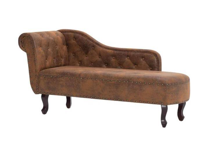 Cador Chaiselongue Braun Wildleder-Optik von Kauf-Unique Marketplace