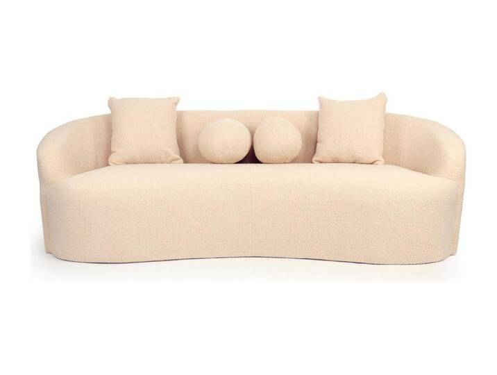Canapé 4 places au design élégant et incurvé Alex XL Tissu bouclette Beige von Kauf-Unique Marketplace