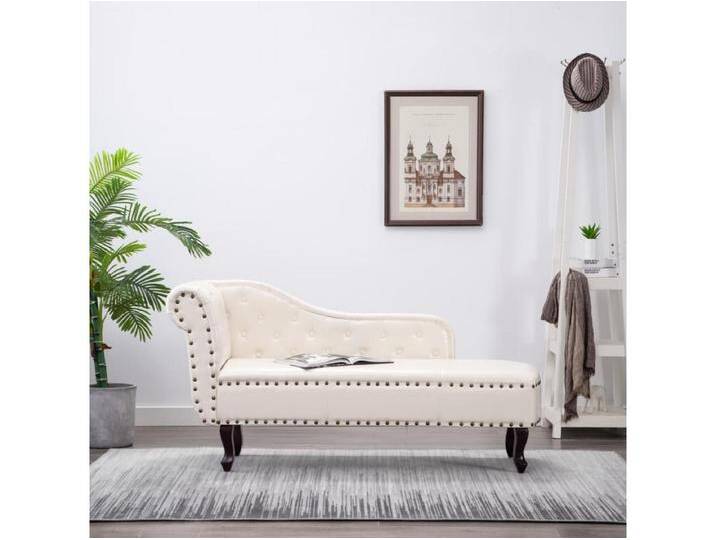 Chaiselongue Creme Kunstleder von Kauf-Unique Marketplace