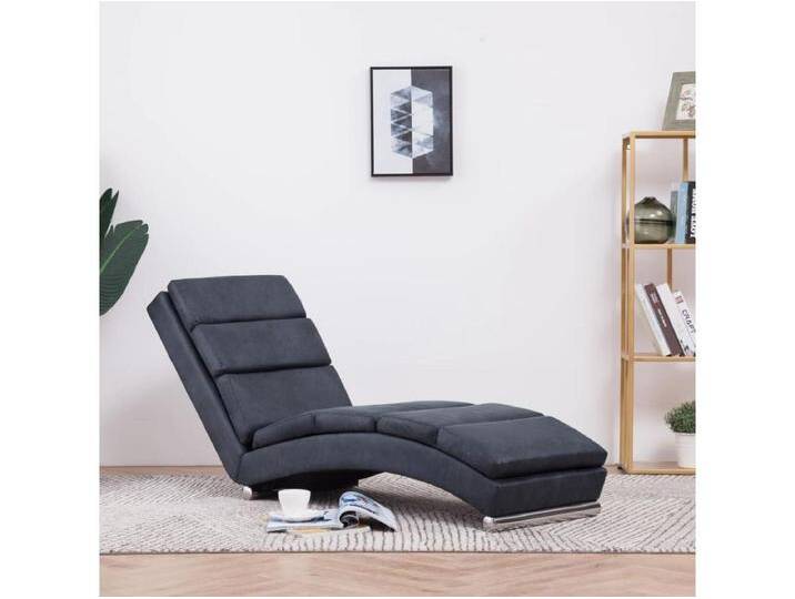Chaiselongue Grau Wildleder-Optik von Kauf-Unique Marketplace