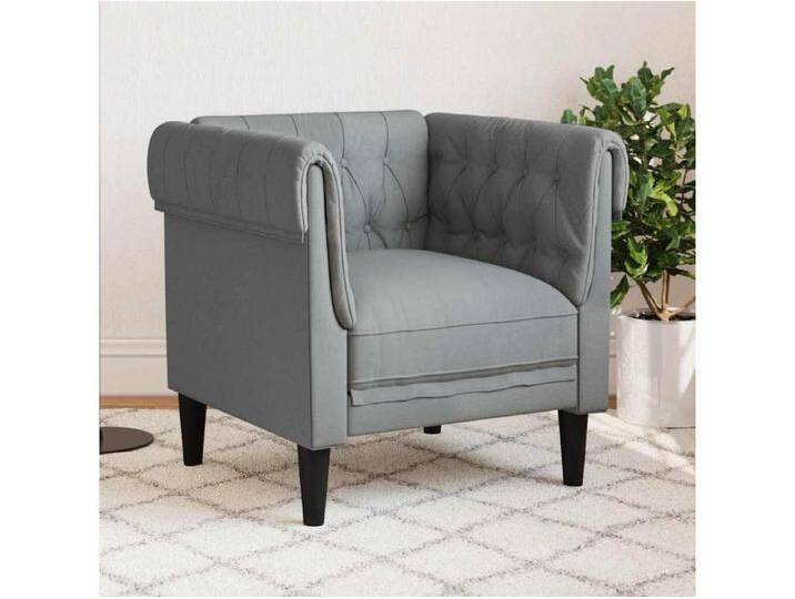 Chesterfield-Sessel Hellgrau Stoff Chesterfield-Sessel Hellgrau Stoff von Kauf-Unique Marketplace